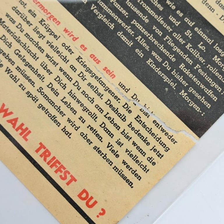 Allied WW2 Droppingsflyer 'Wenn es Losgeht'