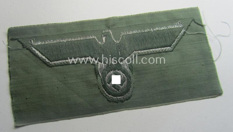 WH (Heeres) officers'- (ie. eventually NCO-) type breasteagle being a 'virtually mint- ie. unissued' example as executed in attractive so-called: 'flat-wire'- (ie. 'BeVo'-) weave-pattern