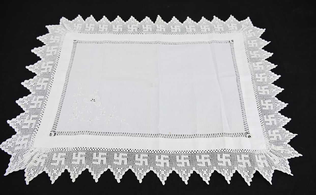 German Third Reich Period Swastika Table Cloth