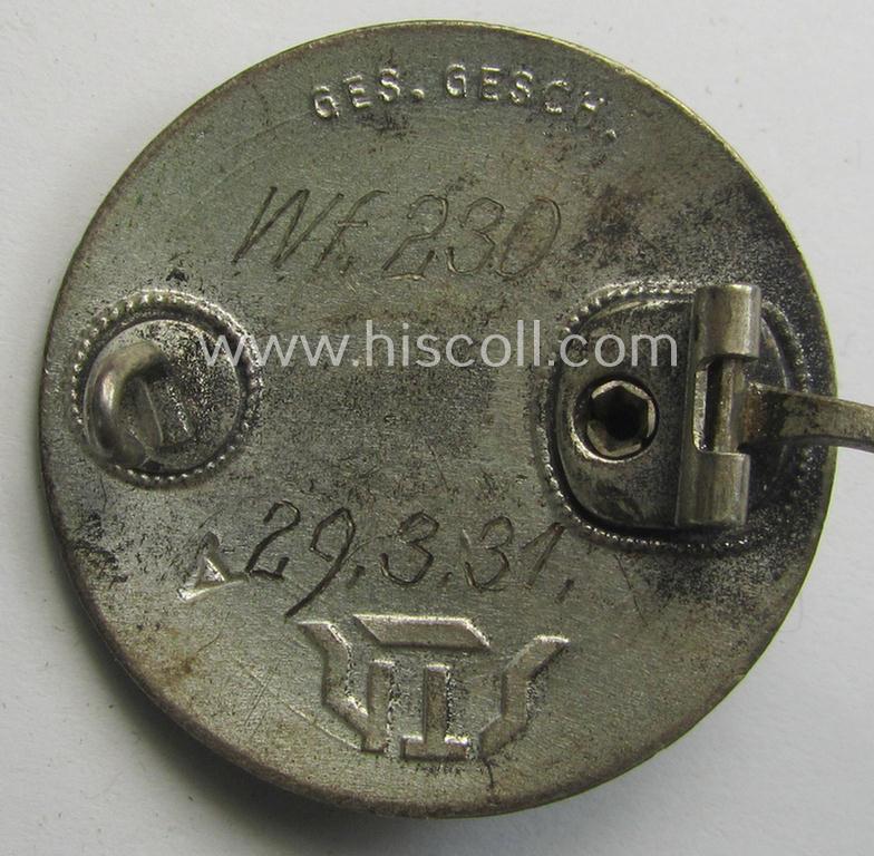 Attractive, enamelled lapel-pin: 'Der Stahlhelm' - Bund der Frontsoldaten (Sta) - Eintrittsabzeichen 1932' which is nicely engraved: 'WF.230' and dated: '29.3.31' that comes in an overall very nice- (and/or fully undamaged!), condition