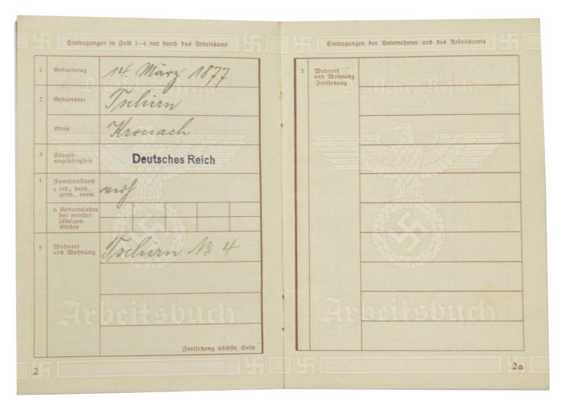 German Third Reich Workers Pass