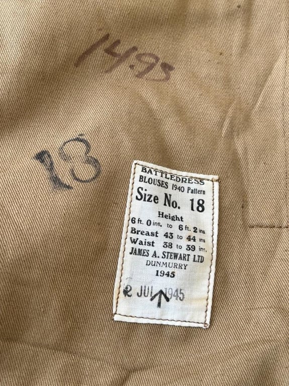 British WWII 40 Patern Battle Dress-1945