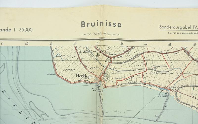 German Mapcard of 'Bruinisse' Holland