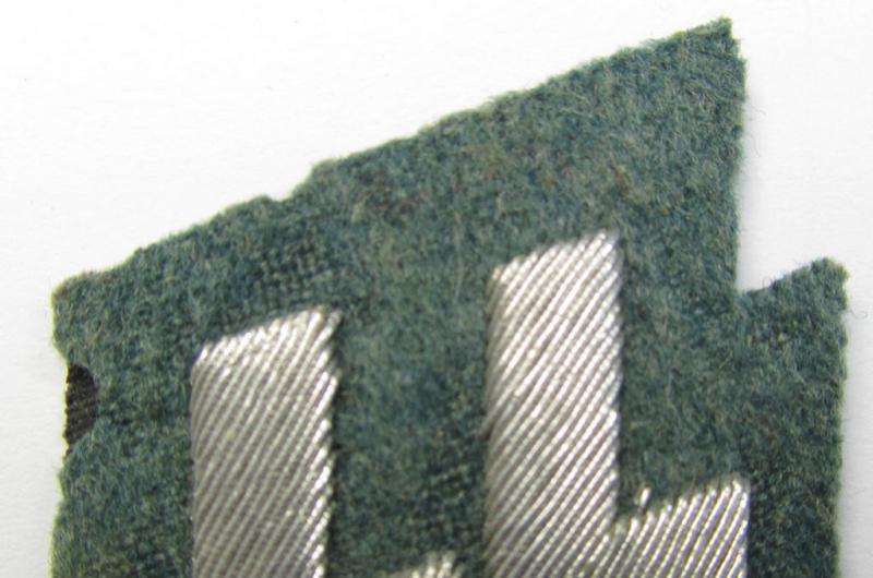 Superb - neatly hand-embroidered- never tunic-attached! - so-called: 'SS o. Schützpolizei'-related officers-pattern, breast-runes (ie. 'SS-Runen Brustabzeichen für Offiziere der Schutzpolizei') as was executed on field-grey-coloured wool