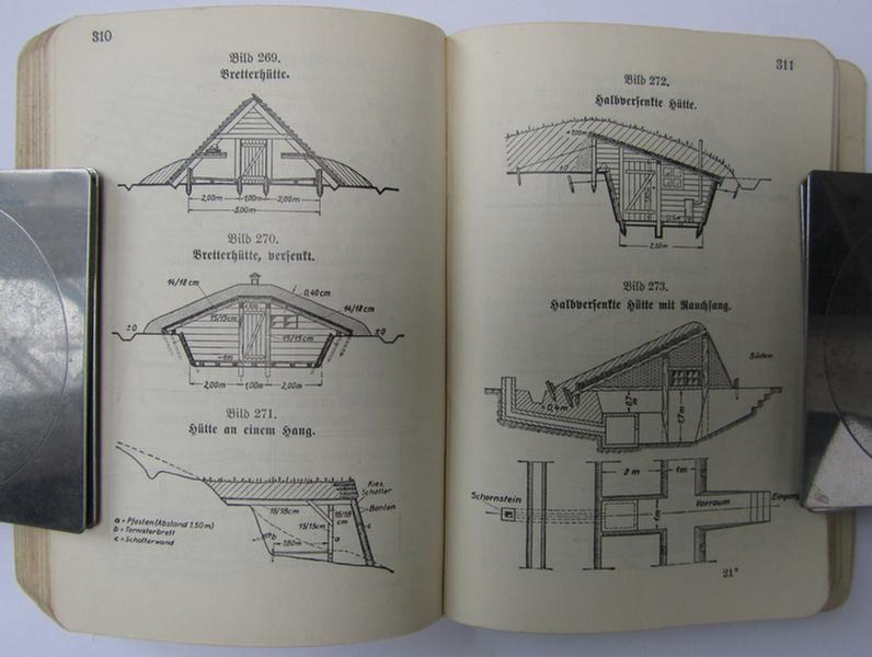 Neat example of the WH soldiers' instructional-handbook entitled: 'Pionierdienst - aller Waffen' (or: enigineers-handbook) being numbered: 'H.Dv.316' and being of the version that is dated: 11 February 1935 (ie. 1936)