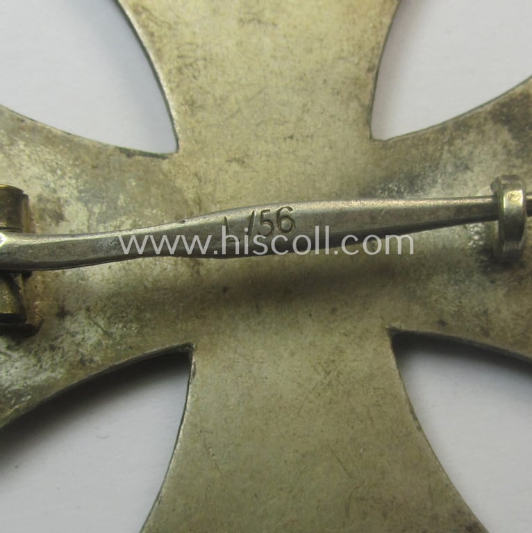 'Eisernes Kreuz 1. Klasse' (or: Iron Cross 1st class) being a typical maker- (ie. 'L/56'-) marked example as was produced by the desirable 'Hersteller' named: 'Funcke & Brüninghaus'