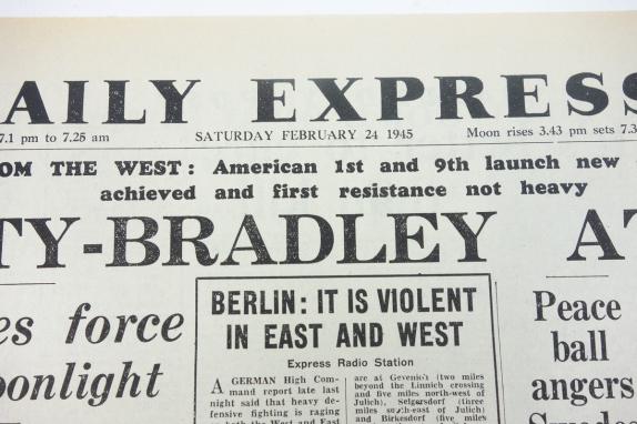 British "Daily Express" Newspaper 24 February 1945