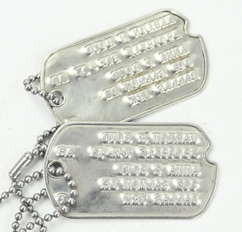 US WW2 Dog-Tag Set 'Marion E. Boyd'