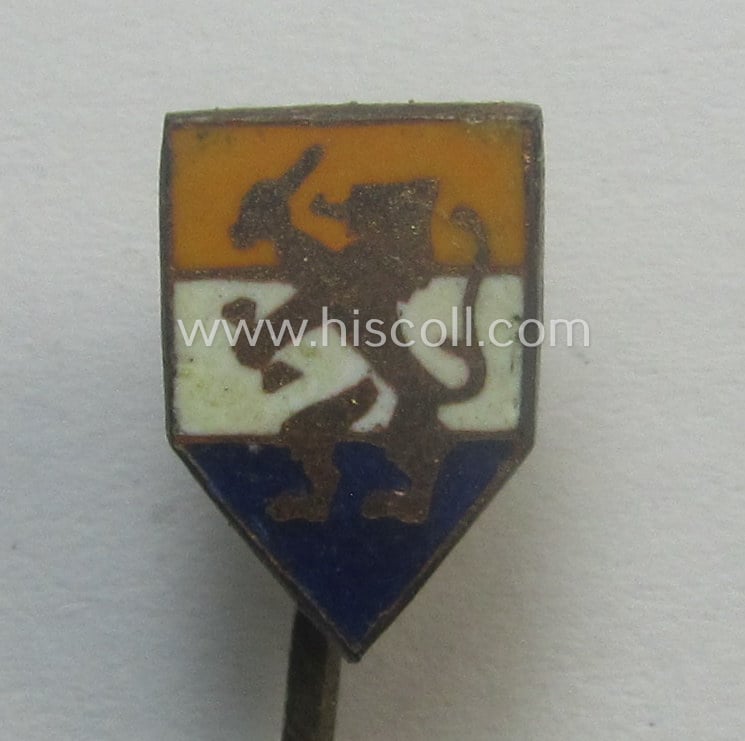 Dutch WWII-period (ie. NSB-party-related) so-called: 'Begunstigde Leden-Draagteeken' (or: membership-pin for supportive members) being an (unusually maker- ie. 'FBH'-) marked example