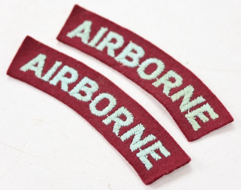 British WW2 Embroided Airborne Curved Title Set