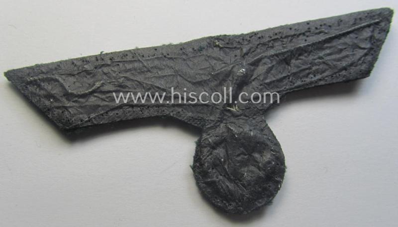 WH (Heeres) officers'-type, hand-embroidered breast-eagle (ie. 'Brustadler für Offiziere') as was executed in bright-silverish-coloured braid as was intended for usage on the various officers'-pattern tunics