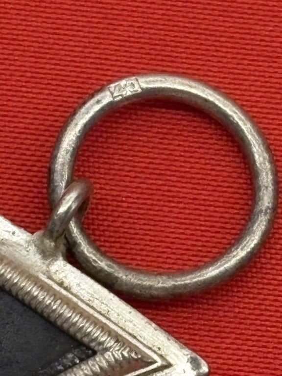 AUTHENTIC WWII IRON CROSS 2RD CLASS RING STAMPED FOR, BERG & NOLTE LUDENSCHELD GERMANY CLOSE TO MINT CONDITION.