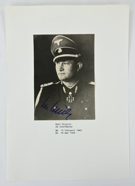 Signature of Waffen-SS KC&OLC Recipient 'Karl Ullrich'