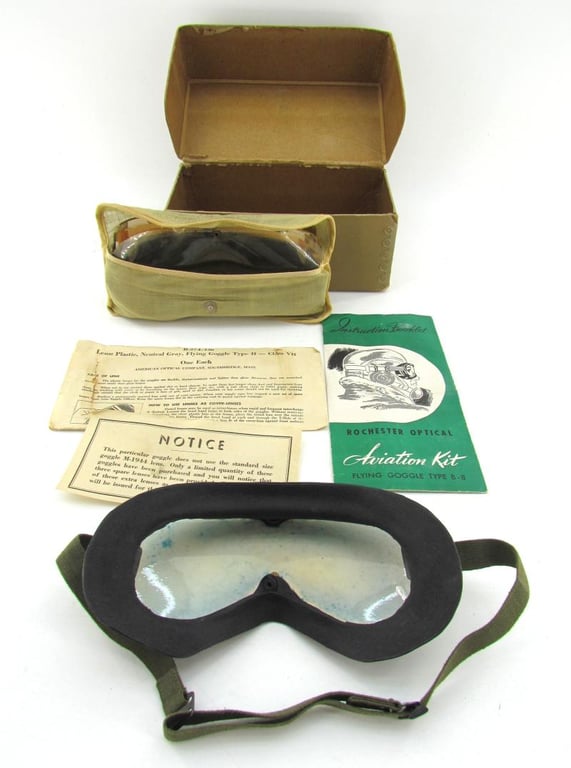 US WWII Polaroid Flying Goggles Type B-8