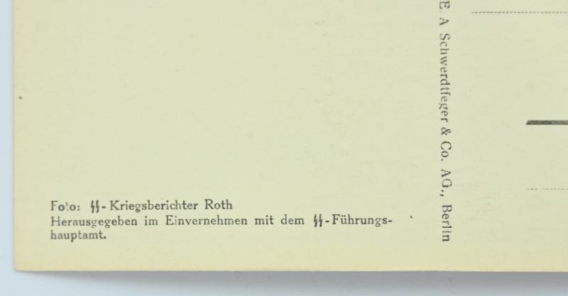 German Waffen-SS Kriegsberichter Postcard 'Unsere Waffen-SS'