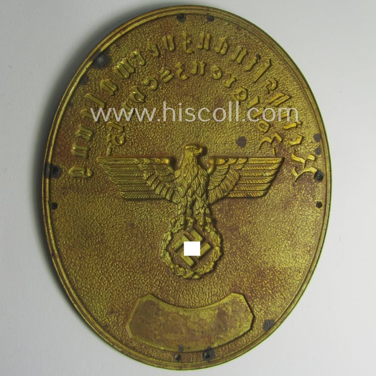 Neat - and actually not that easily encountered so-called: 'Reichsfinanzverwaltung- o. Zollgrenzschutz Ärmelschild für die Armbinde', being a detailed example that is bearing the unique serial-number: '8415'