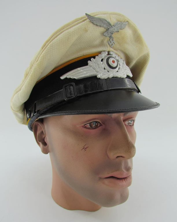 Luftwaffe EM/NCO White Topped visor cap for pilot/paratrooper