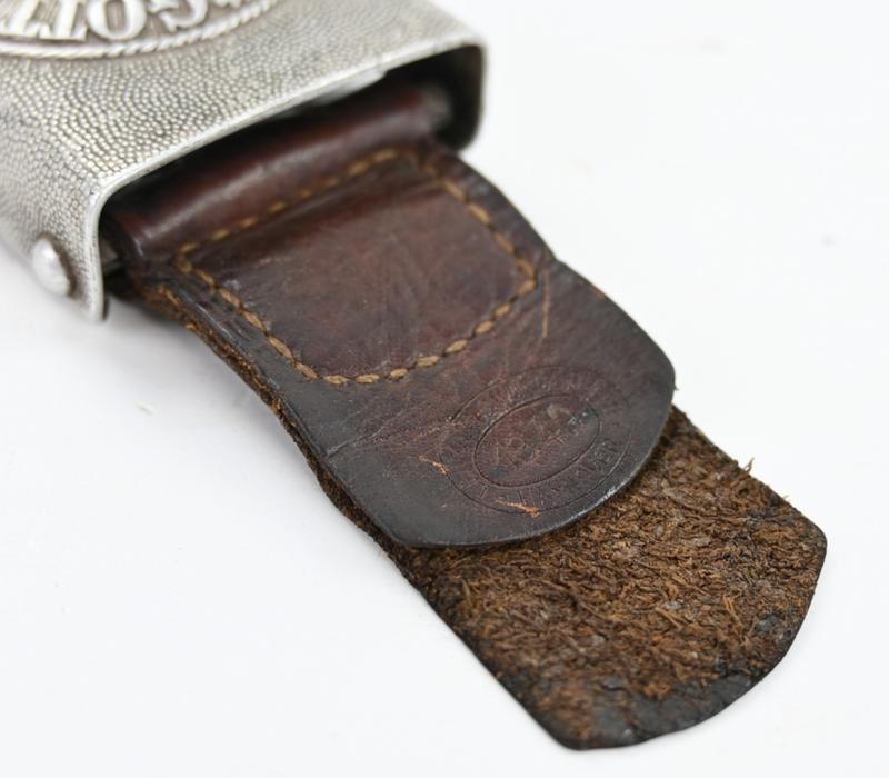 German WH beltbuckle with Leather Tab