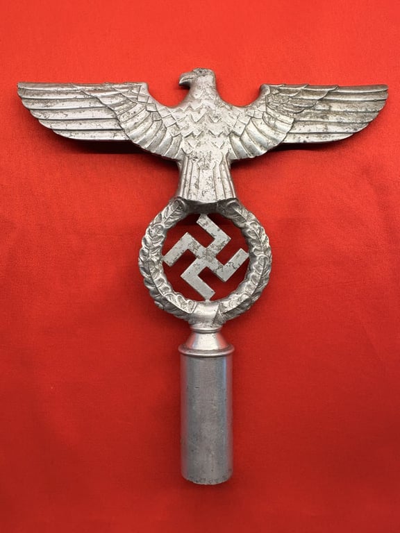 AUTHENTIC ORIGINAL 1938 WWII GERMAN NSDAP POLITICAL LEADERS FLAG POLE EAGLE FINIAL.