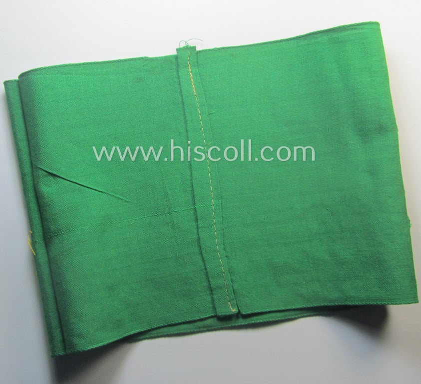 'Deutsche-Wehrmacht'-related, bright-green-coloured and/or linnen-based armband entitled: 'Feldgendarmerie' (as was specifically intended for usage by the staff of the notorious: 'Feldgendarmerie-Truppen')