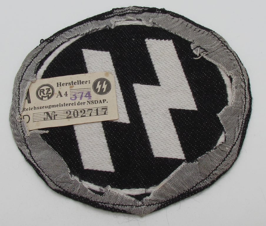 Waffen-SS Sport Shirt Emblem with Original RZM Tag