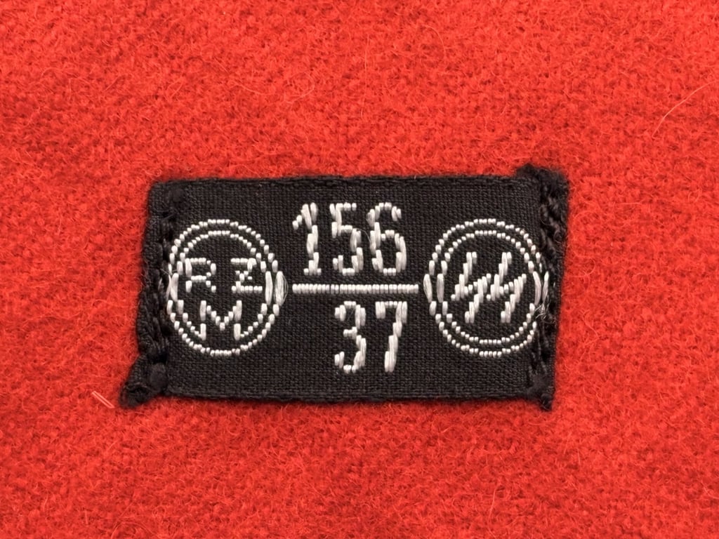 STUNNING GERMAN WWII THIRD REICH ORIGINAL ALLGEMEINE SS ARMBAND THICK RED WOOL WITH RZM SILK TAG INSIDE.