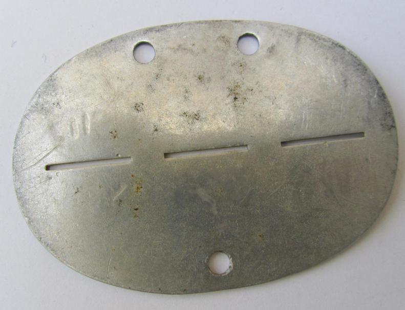 Attractive - and with certainty not that often encountered! - aluminium-based-, 'Sicherheits- u. Hilfsdienst'- (ie. SHD-) related- ID-disc, bearing the stamped unit-designation: 'VI 8 526 SHD', in overall nice (albeit moderately used ie. worn-) condi