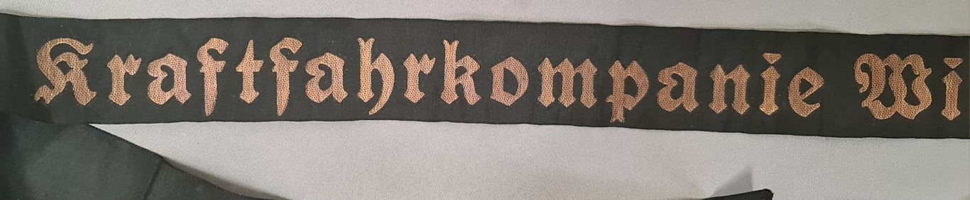 Kriegsmarine "Kraftfahrkompanie Wilhelmshaven" Cap tally
