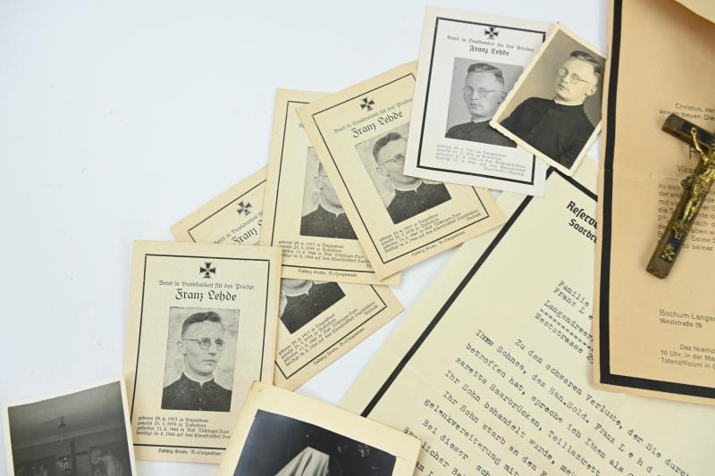 German WH Deathcard Grouping Chaplain Franz Lehde