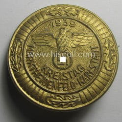 Commemorative, bright-golden-coloured 'N.S.D.A.P.'-related 'tinnie' being a maker- (ie....