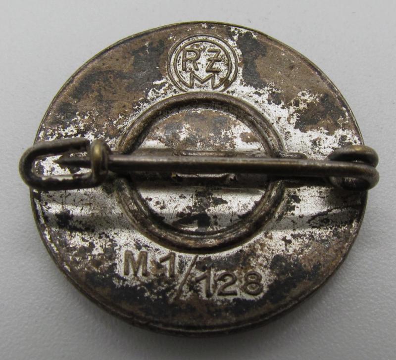 NSDAP party pin by RZM M1/128 ‘Eugen Schmidhäussler’
