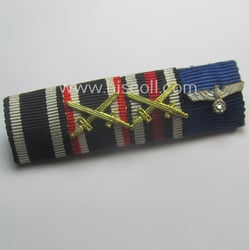 4-pieced, WWI- and WWII- (ie. TR-) period ribbon-bar...