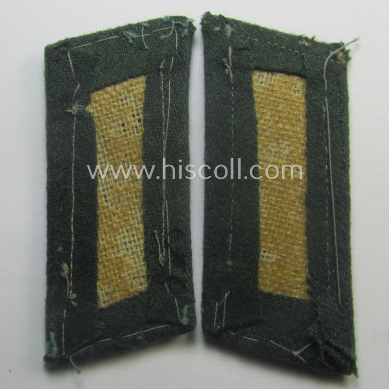 Fully matching pair of pre- (ie. early-war-) period WH (Heeres) 'M36' (ie. 'M40'-) type collar-patches (ie. 'Einheitskragenspiegel') as piped in the white-coloured branchcolour as intended for usage by a: 'Soldat der Infanterie-Trpn.'
