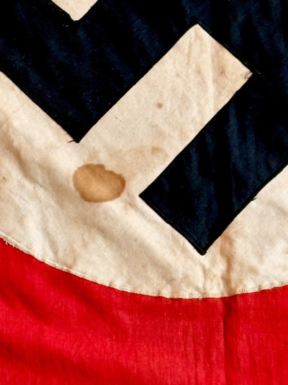 WWII GERMAN, EARLY STITCHED THREE-PART CONSTRUCTION NSDAP PARTY FLAG BERLIN VET BRING BACK.