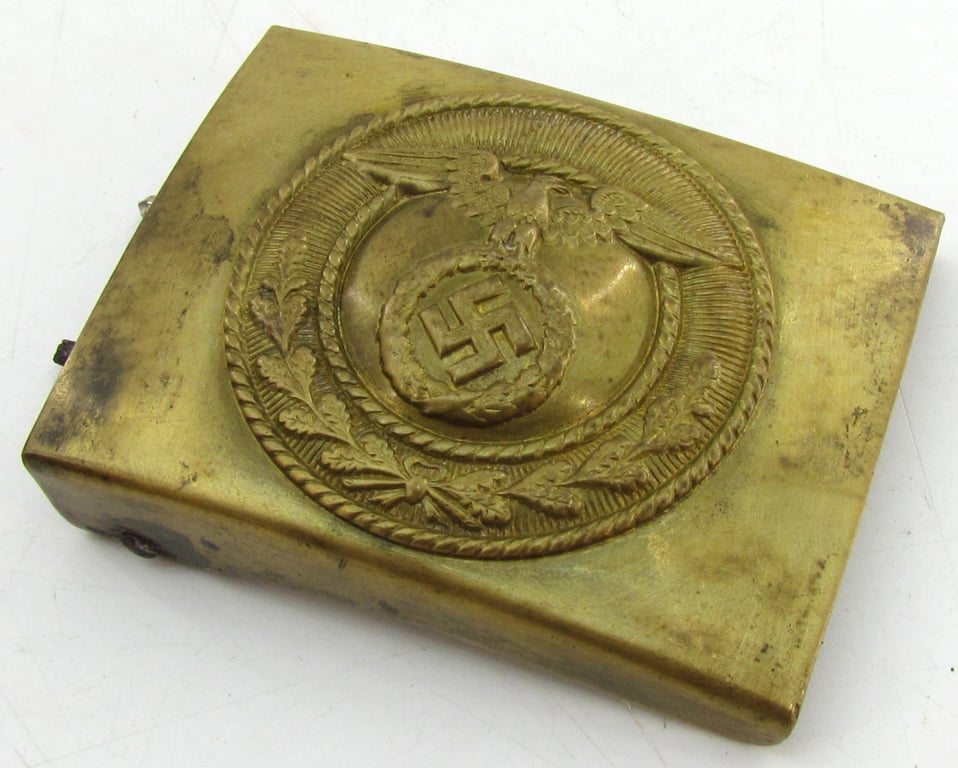 Early SA EM/NCO Brass Belt Buckle – 1st Pattern