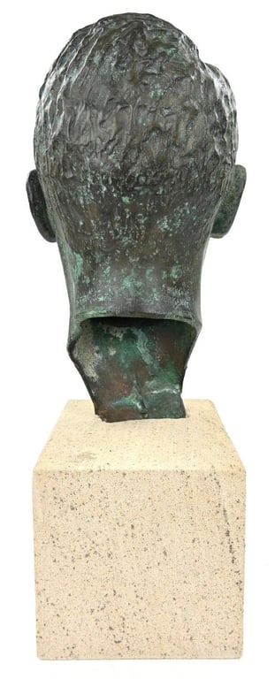 German Third Reich Period Adolf Hitler Bronze Buste