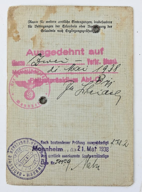 German RAD Drivers License