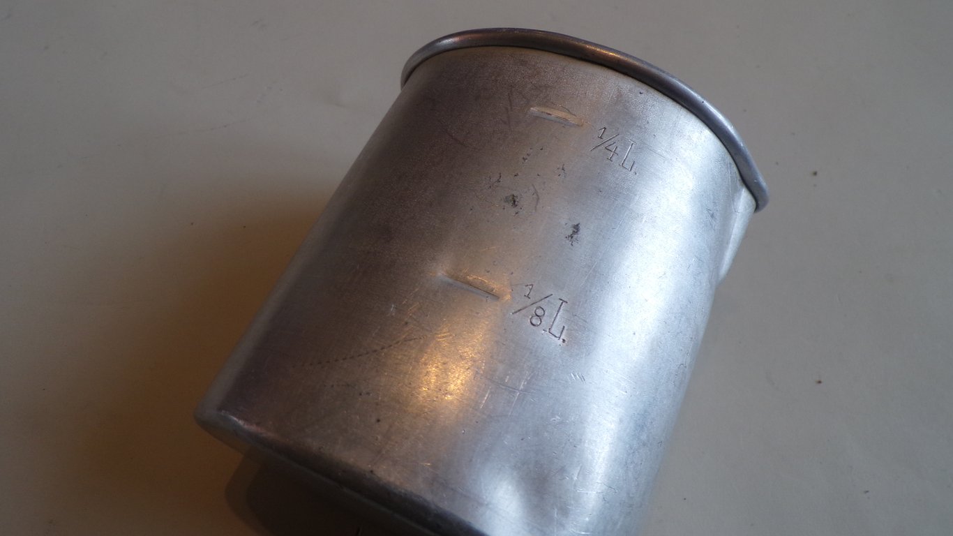 Rare RZM FA 4/38 Alu Field Cup - SS/Political Issue