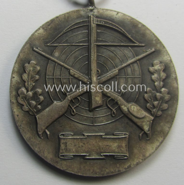 Most certainly unusually found, silver-toned commemorative shooting-contest medal entitled: 'Reichspräsident v. Hindenburg'