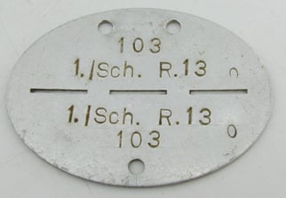 Erkennungsmarke ( EKM ) 1./Sch. R.13