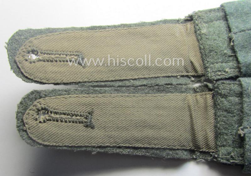 Pair of early- (ie. mid-) war-period WH (Heeres), 'M40'- (ie. 'M43-) pattern 'cyphered' NCO-type shoulderstraps (with 'Überschuben'!): 'Uffz. u. Mitglied des Festungsbau-Batallions 82'