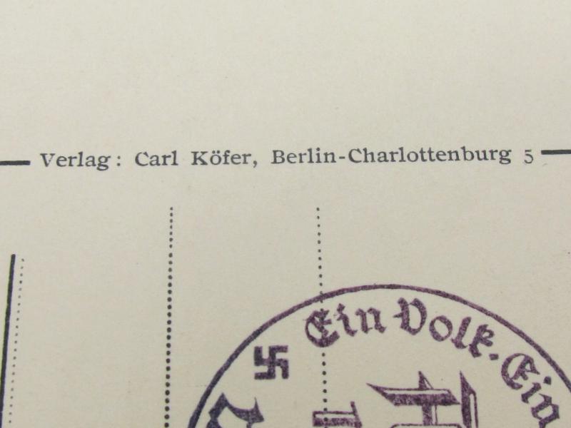 Postcard : Portrait Photo Adolf Hitler ( 1938 )