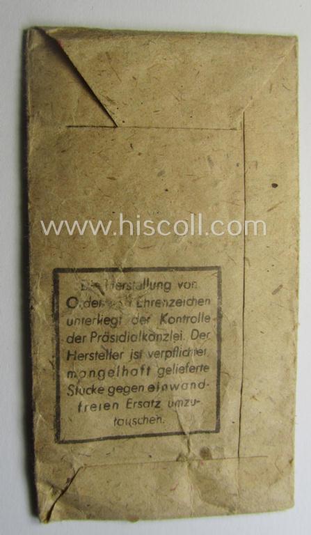 WH (Heeres- ie. Waffen-SS), typical 'Zellstoff'-based (and 'LDO'-marked!) medal-pouch as was intended for a: 'Panzerkampf-Abzeichen in Bronce' (or: bronze-class PAB)