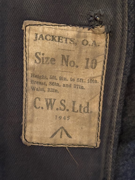 Authentic Original WWII British RAF Aircraft Enlisted Mans Tunic Dated 1945. ADDITIONAL PHOTOS