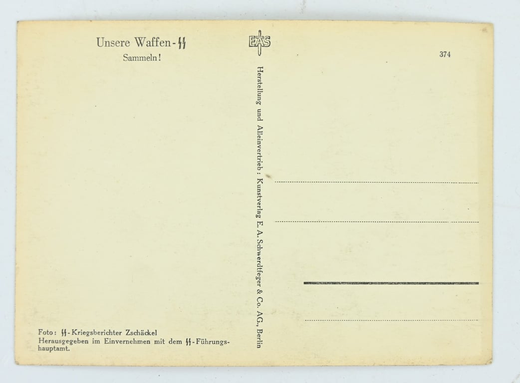 German Waffen-SS Postcard 'Unsere-SS'