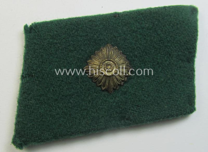 SA (ie. 'Sturmabteilungen') collar-patch-pair (ie. 'Kragenspiegelsatz') as executed in darker-green-coloured wool as was intended for an: 'SA-Scharführer' serving within the 'SA-Standarte M50' ('SA-Gruppe Kurpfalz o. Nordsee')