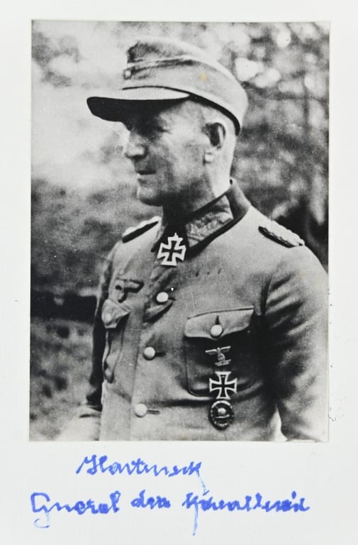 Signature of Wehrmacht Heer KC Recipient 'Gustav Harteneck'