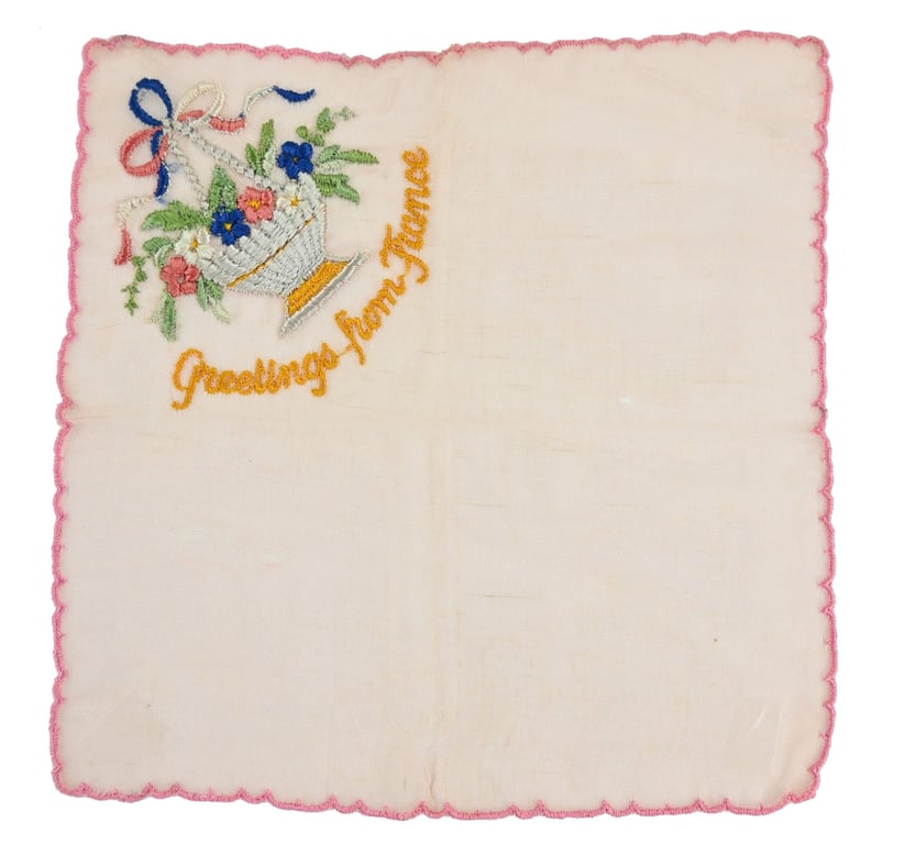 US WW2 Handkarchief 'Greetings from France'