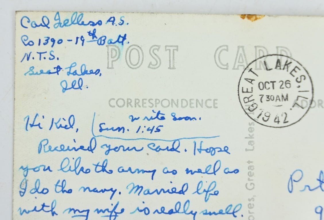 US Navy WW2 Postcard 1942