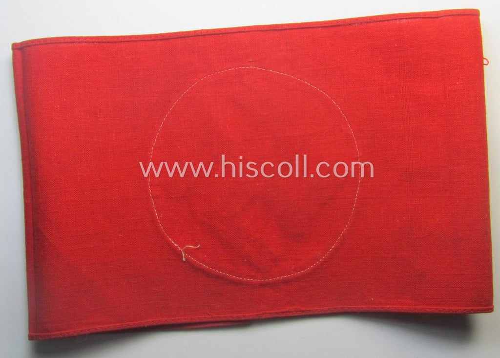 N.S.K.K.-related party-armband (ie. 'Armbinde') being of the 'party woven'-pattern (and showing two clear ink-stamps that both read: 'Nat. Soz. Kraftfahrkorps - Kraftf.Sturm 17/K 38 - Merseburg')